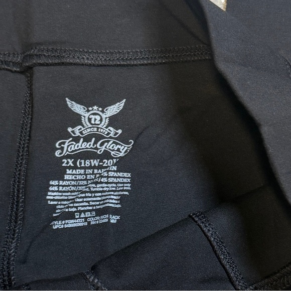 NWT faded glory Black Dress Pants size 2X - Picture 2 of 2